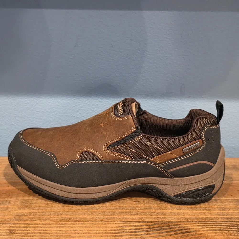 Dunham Mens Cloud Plus Slip On Hiking Shoes Brown Waterproof Leather 7 EEEE WIDE